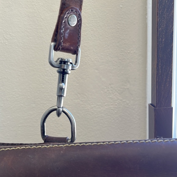 J. Crew Leather Expandable Mailbag/Satchel - Picture 4 of 16